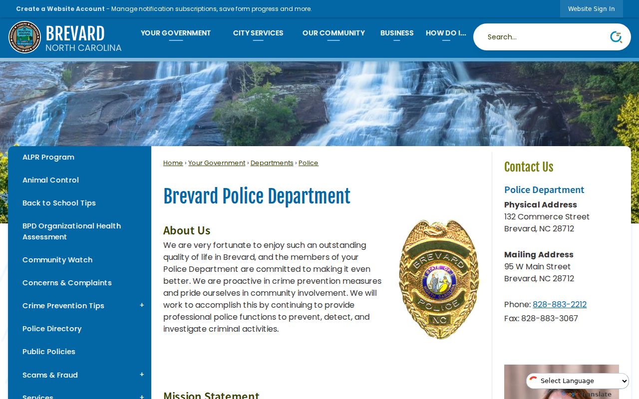 Brevard Transylvania County court docket context from the Brevard Police Department source