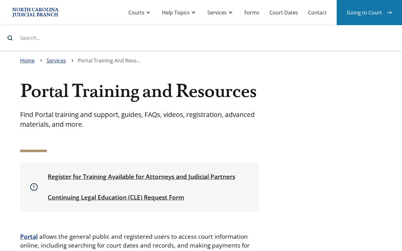 Transylvania case search North Carolina eCourts Portal training resources