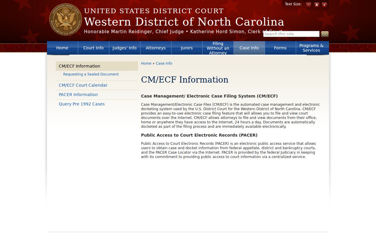 Transylvania case search Western District CM ECF case information